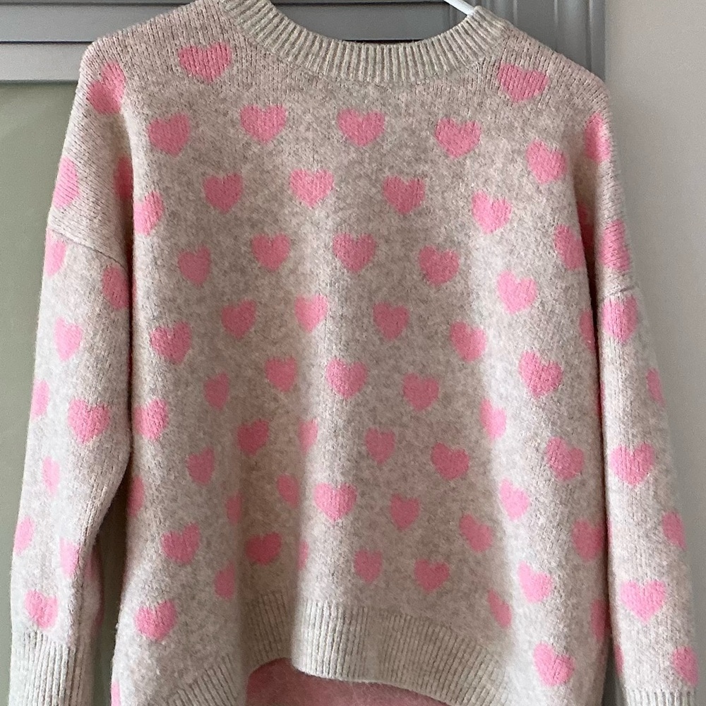CeCe Cream and Pink Heart Sweater